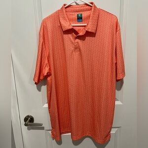 Pro Tour Patterned Polo‎ - Light Orange Design - Size 2XL